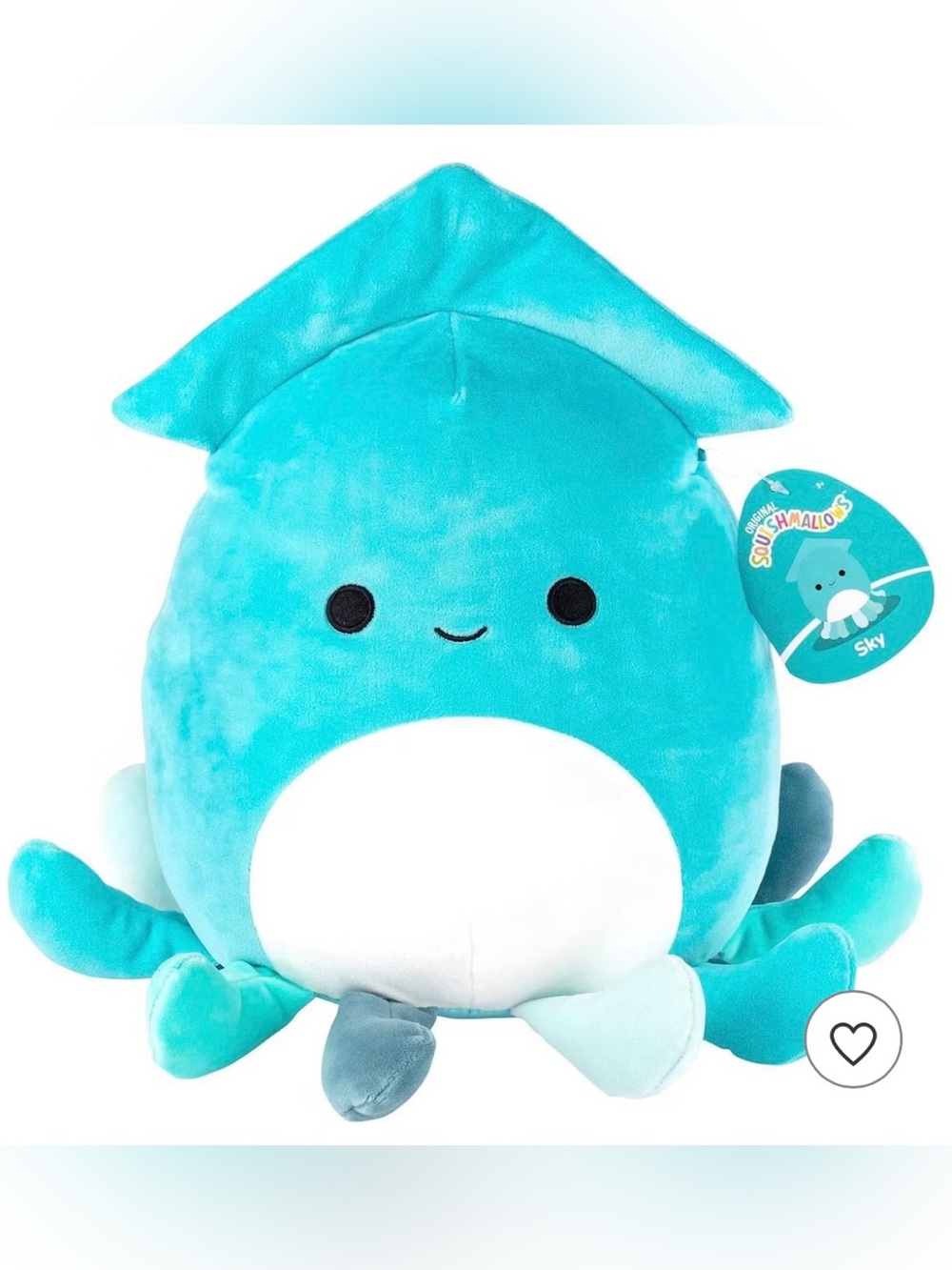 Squishmallows Sky Plush - Turquoise and White